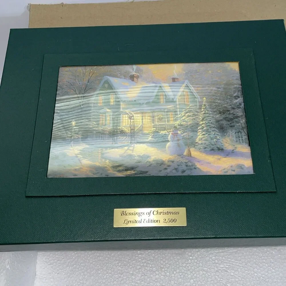 Thomas Kinkade Blessings of Christmas Ornaments Limited Edition Porcelain Set
